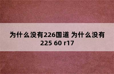 为什么没有226国道 为什么没有225 60 r17